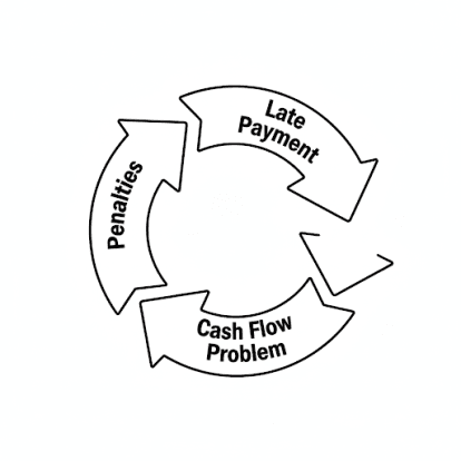 vicous circle of late payments and penalties