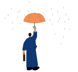 Man with umbrella
