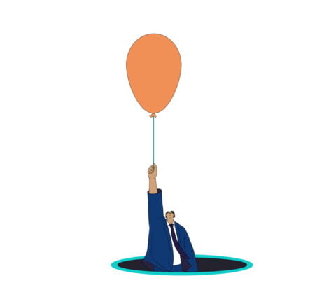 Man with balloon