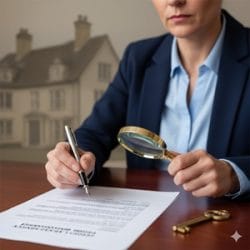 picture of lady looking at agreement